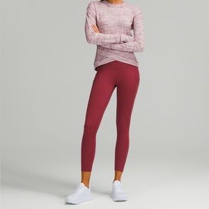 NWT Lululemon Fast n Free HR Brushed Nulux Leggings 25” inseam sz 4 mulled wine